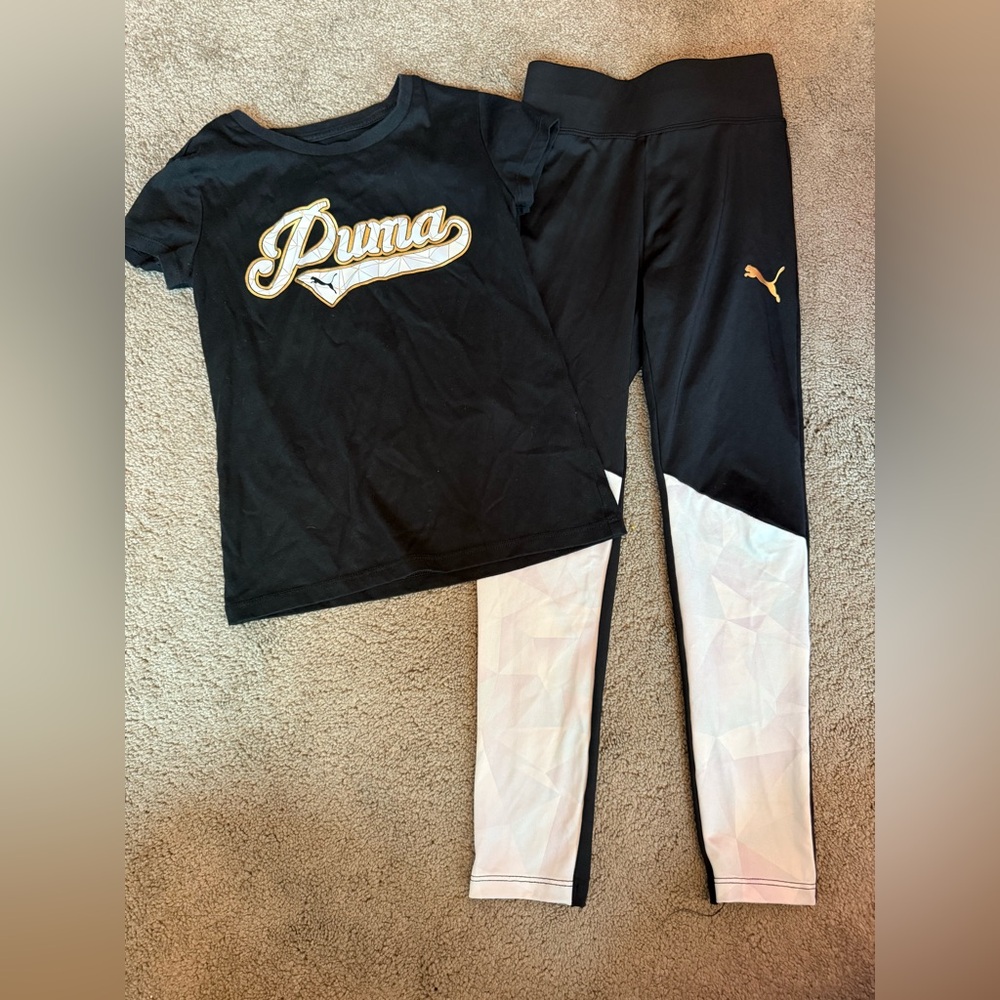 Puma Black and Gold Logo T-Shirt